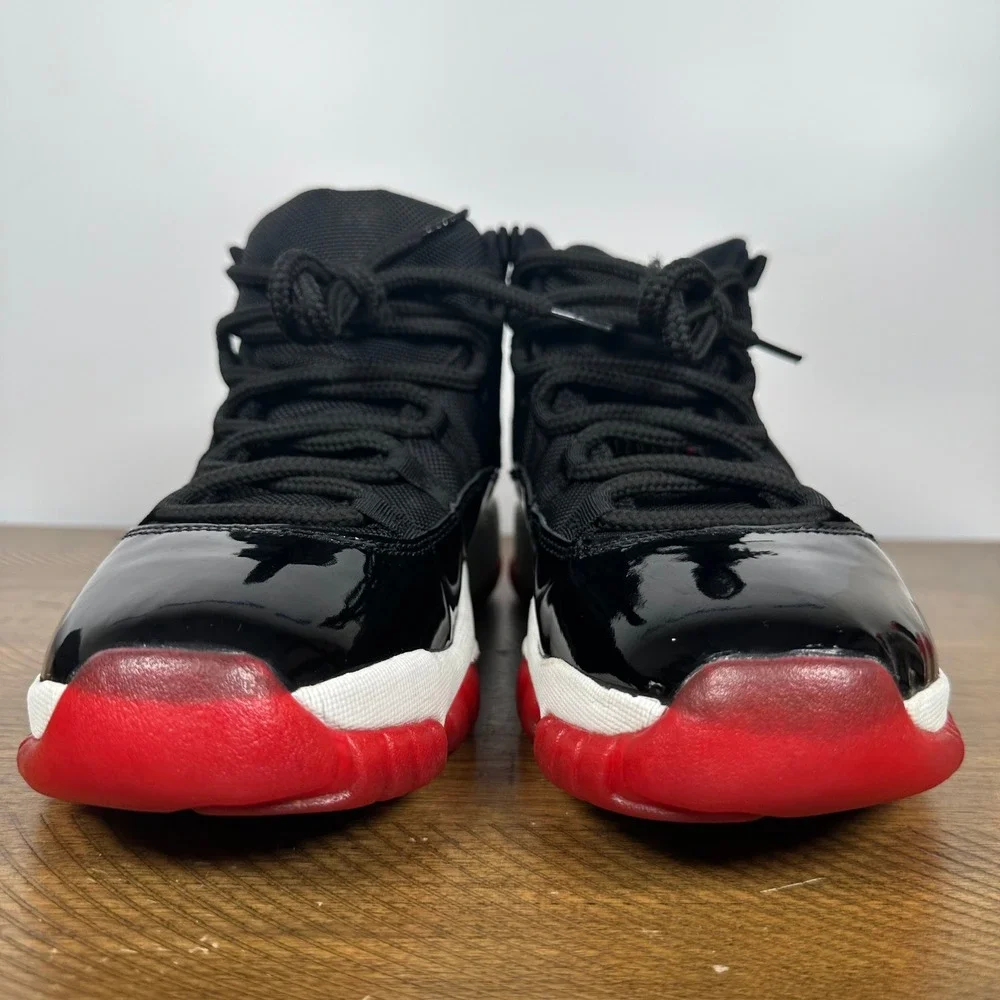 Jordan XI Bred Shoes Mens 10.5 Black Red 11 Retro Patent Leather 2001 Box + Card